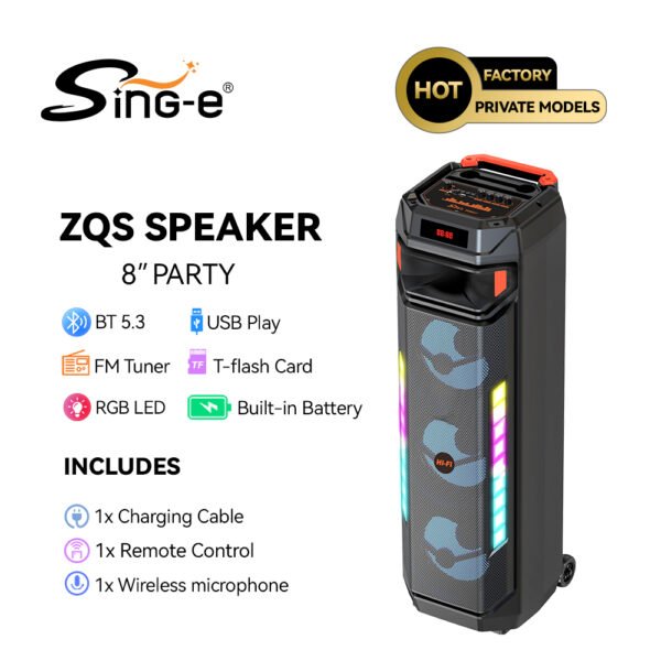 Karaoke Outdoor/Indoor Speaker With 1/2 wirless Microphones - Image 5